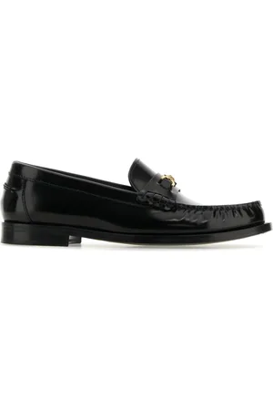 VERSACE Schoenen, Dames, Zwart, 37 EU, Leer, Kalfsleren Loafers