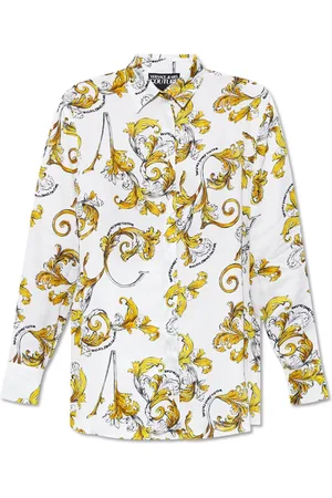 VERSACE Blouses & Shirts, Dames, Wit, XS, Shirt met Outline Barocco print