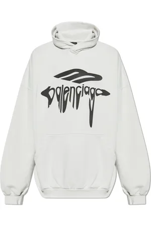 Balenciaga Sweatshirts & Hoodies, Heren, Grijs, 2Xs, Katoen, Bedrukte Sweatshirt