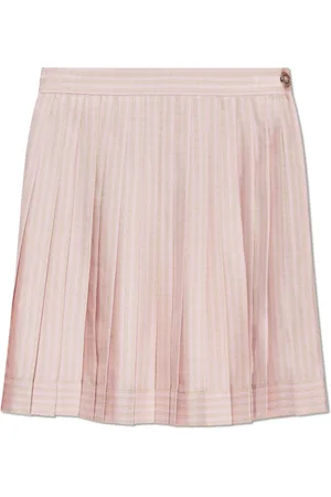 VERSACE Rokken, Dames, Roze, XS, Geplooide zijden rok