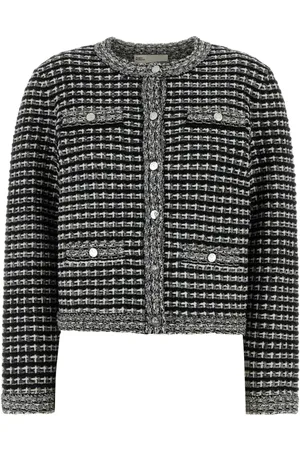Tory Burch Jassen, Dames, Veelkleurig, M, Geborduurde Jacquard Cardigan