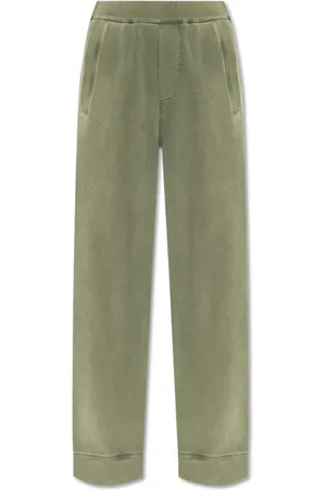 Dsquared2 Broeken, Dames, Groen, 2Xs, Katoen, Trainingsbroeken met wijde pijpen