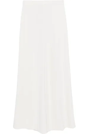 Twin-Set Broeken, Dames, Wit, S, Polyester, Vloeibare Crêpe Palazzo Broek