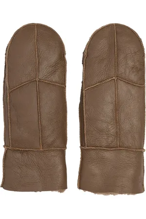 Re:designed Accessoires, Dames, Bruin, S, Leer, Shearling Touchscreen Winter Wanten