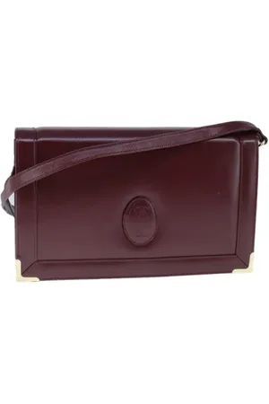 Cartier Pre-owned, Dames, Rood, ONE Size, Leer, Tweedehands leren schoudertassen