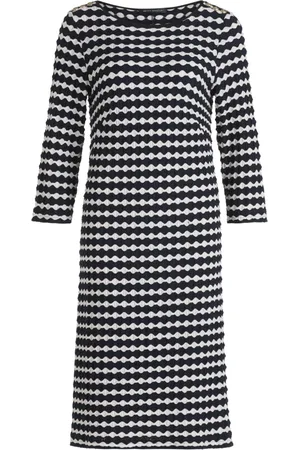 Betty Barclay Kleedjes, Dames, Blauw, XL, Elegante jurk met 3/4 mouwen en patroon