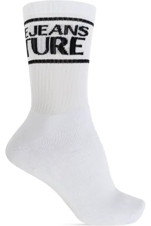 VERSACE Ondergoed, Heren, Wit, M, Katoen, Katoenen sokken met logo