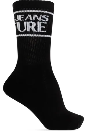 VERSACE Ondergoed, Heren, Zwart, M, Katoen, Katoenen sokken met logo