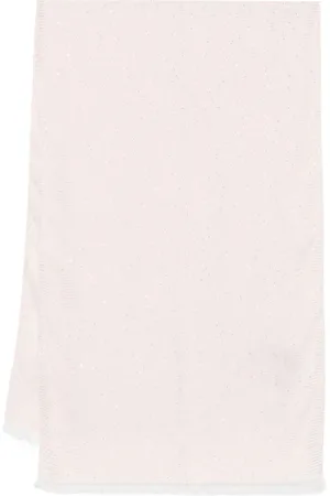 Twin-Set Accessoires, Dames, Roze, ONE Size, Roze Sjaal met Raffelrand