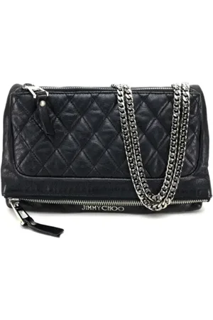 Jimmy Choo Pre-owned, Dames, Zwart, ONE Size, Tweedehands leren schoudertassen