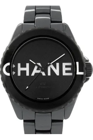 CHANEL Pre-owned, Dames, Zwart, ONE Size, Pre-owned Fabric watches