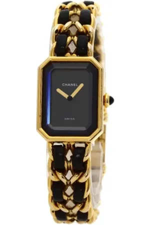 CHANEL Pre-owned, Dames, Zwart, ONE Size, Pre-owned Leather watches