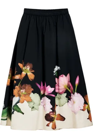 Desigual Rokken, Dames, Zwart, XS, Katoen, Lange katoenen rokken voor vrouwen