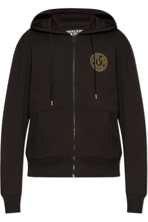 VERSACE Sweatshirts & Hoodies, Heren, Zwart, L, Katoen, Hoodie