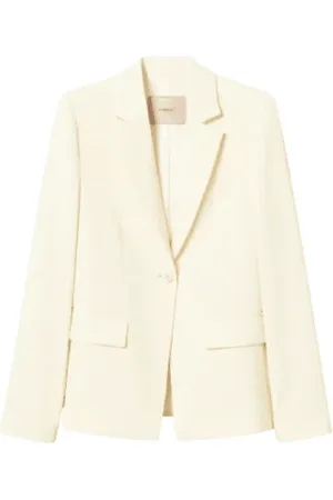 Twin-Set Jassen, Dames, , S, Polyester, Vloeibare Crepe Blazer Vanille