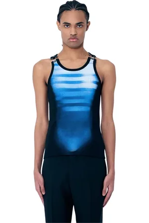 Jean Paul Gaultier Tops, Heren, Blauw, S, Katoen, Le Male Tank Top Overall Fastening