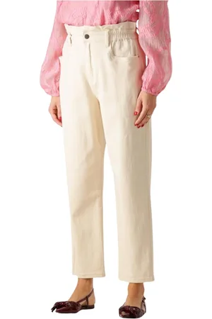 Minus Jeans, Dames, , S, Elegante Ecru Pantalon voor Vrouwen