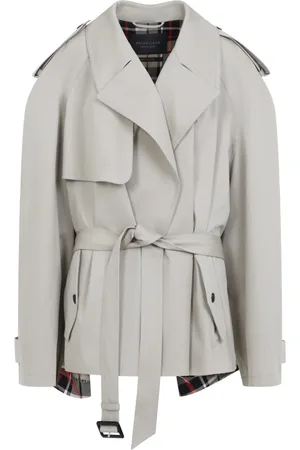 Balenciaga Mantels, Dames, Grijs, S, Katoen, Neutrale Jas voor Modieuze Vrouwen