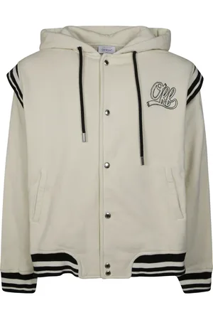 OFF-WHITE Jassen, Heren, Wit, M, Katoen, Varsity Fleece Hoodie