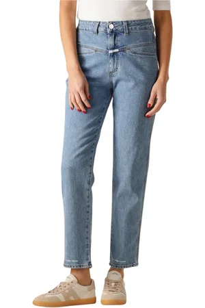 Closed Jeans, Dames, Blauw, W26 L32, Katoen, Blauwe Pedal Pusher Mom Jeans