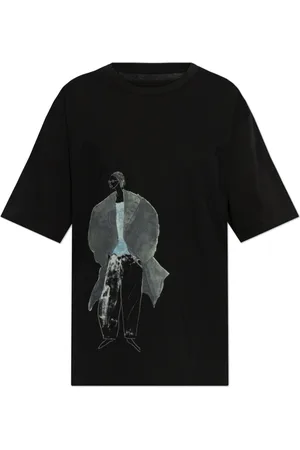 Y-3 Tops, Dames, Zwart, L, Katoen, T-shirt met print