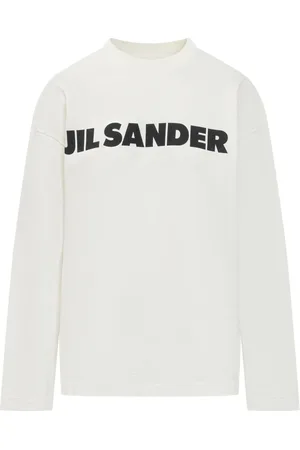 Jil Sander Tops, Dames, Wit, M, Katoen, Casual Katoenen T-shirt