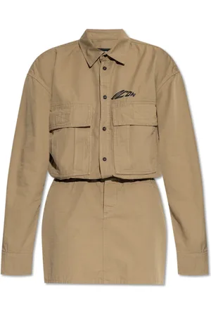 Dsquared2 Kleedjes, Dames, Groen, XS, Katoen, Jurk met Logo