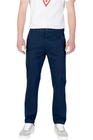 Tommy Hilfiger Broeken, Heren, Blauw, W33 L32, Katoen, Slim Pants Lente/Zomer Collectie Katoenmix
