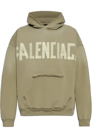 Balenciaga Sweatshirts & Hoodies, Heren, Groen, S, Katoen, Sweatshirt met Vintage Effect