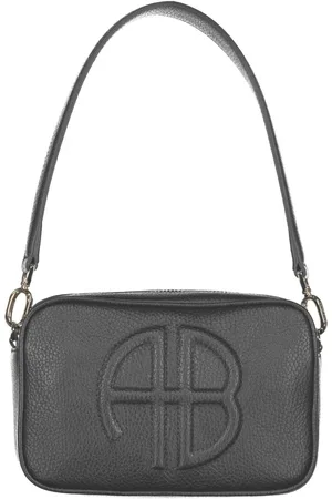 ANINE BING Tassen, Dames, Grijs, ONE Size, Leer, Leren Camera Schoudertas Lili