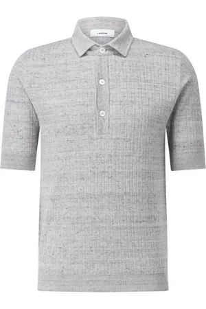 LARDINI Tops, Heren, Grijs, 2Xl, Linnen, Polo Shirt van Linnenmix