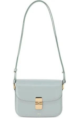 A.P.C. Tassen, Dames, Groen, ONE Size, Leer, Leren Schoudertas Grace