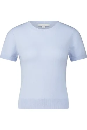 Vince Truien, Dames, Blauw, L, Kasjmier, Kasjmier korte mouw trui