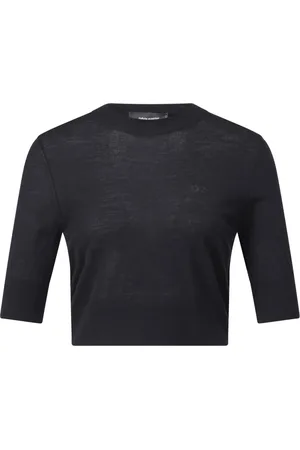 Dsquared2 Truien, Dames, Zwart, S, Wol, Wollen Crop Top