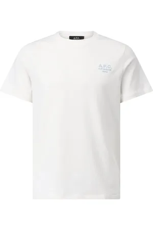 A.P.C. Tops, Dames, Wit, M, Katoen, Logo T-shirt van zacht katoen