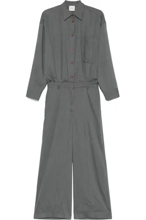 ALYSI Jumpsuits & Playsuits, Dames, Grijs, S, Ash Grey Knoopjurk