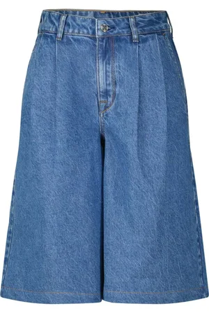 Adriano Goldschmied Korte broeken, Dames, Blauw, W29, Denim, Denim Jorts met hoge taille