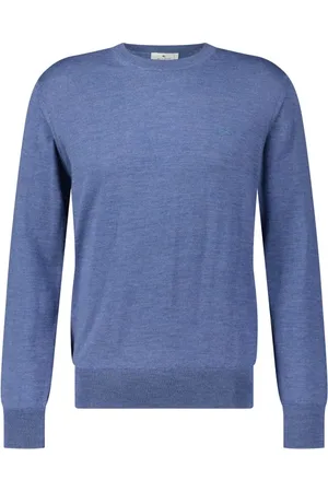 Etro Truien, Heren, Blauw, M, Wol, Wollen Gebreide Trui