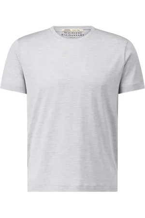 MAURIZIO BALDASSARI Tops, Heren, Grijs, M, Zijden Blend T-shirt