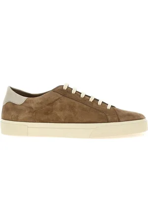 Brunello Cucinelli Schoenen, Heren, Bruin, 44 EU, Leer, Lichtbruine Vetersneaker