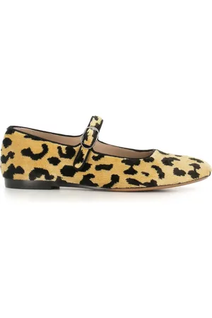 Le Monde Beryl Schoenen, Dames, Bruin, 38 1/2 EU, Bruine Luipaardprint Velvet Ballerina Flats