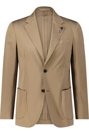 LARDINI Jassen, Heren, Bruin, 2Xl, Katoen, Katoenen Slim-Fit Blazer