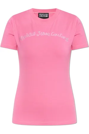 VERSACE Tops, Dames, Roze, S, Katoen, T-shirt met logo
