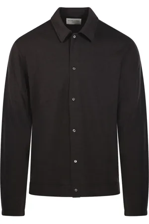 OFFICINE GENERALE Overhemden, Heren, Bruin, L, Wol, Donkere Koffie Cardigan