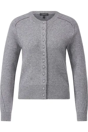 RAG&BONE Truien, Dames, Grijs, L, Wol, Klassieke Wollen Vest met Knoopdetail