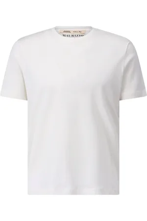 MAURIZIO BALDASSARI Tops, Heren, Wit, 2Xl, Zijden Blend T-shirt