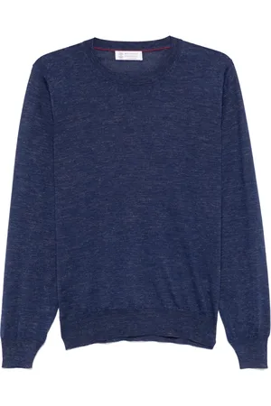 Brunello Cucinelli Truien, Heren, Blauw, L, Wol, Galassia Sweater