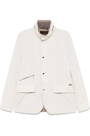 MOORER Jassen, Heren, Wit, 2Xl, Lichtbeige Jas met Verborgen Capuchon