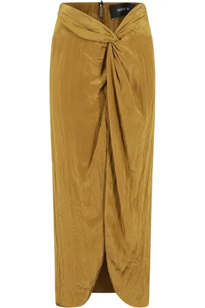 FEDERICA TOSI Rokken, Dames, Bruin, XS, Stijlvolle Froisse Stijl Jurk