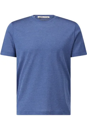 MAURIZIO BALDASSARI Tops, Heren, Blauw, L, Zijden Blend T-shirt
